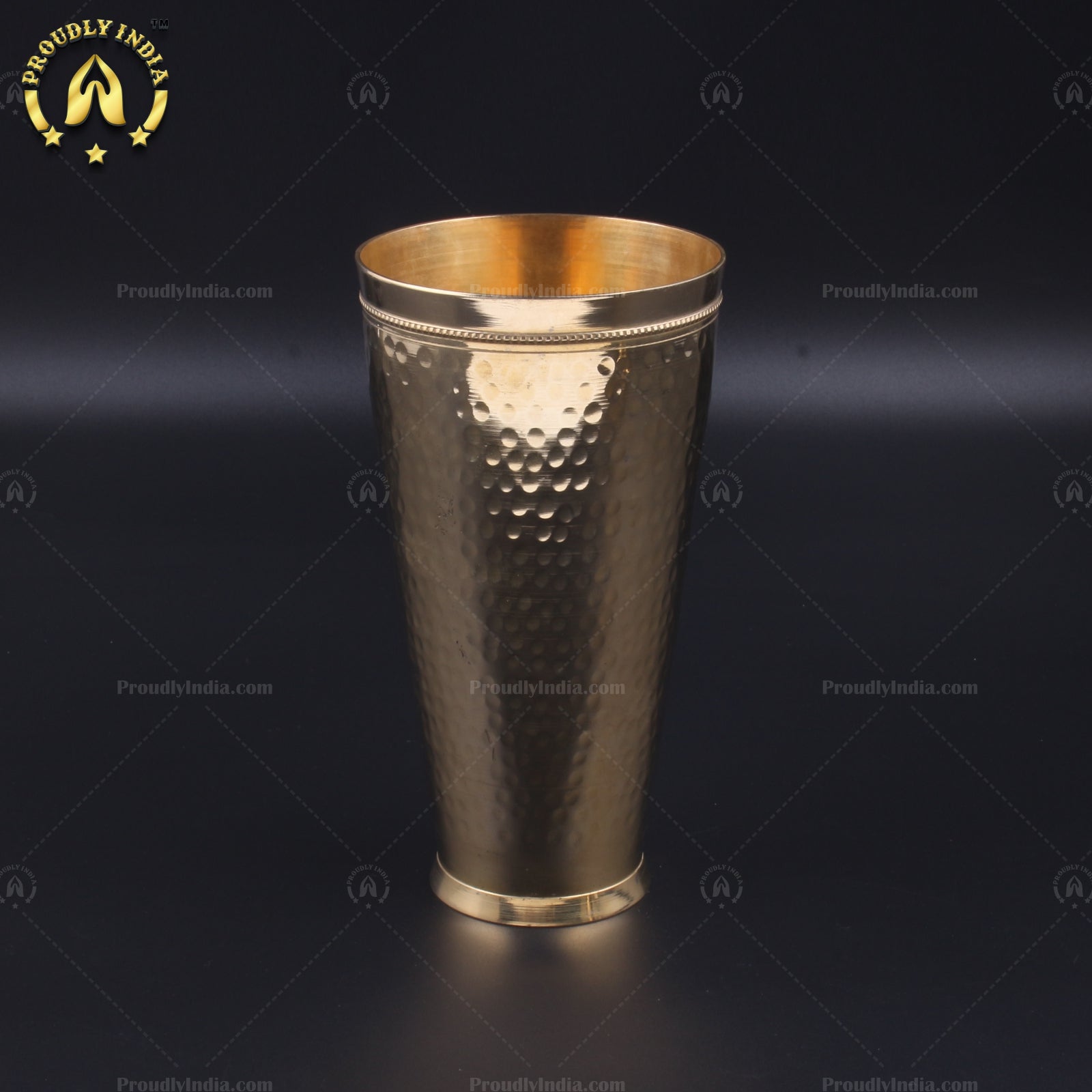 Set Of 2 Brass Medium Size Lassi Glass