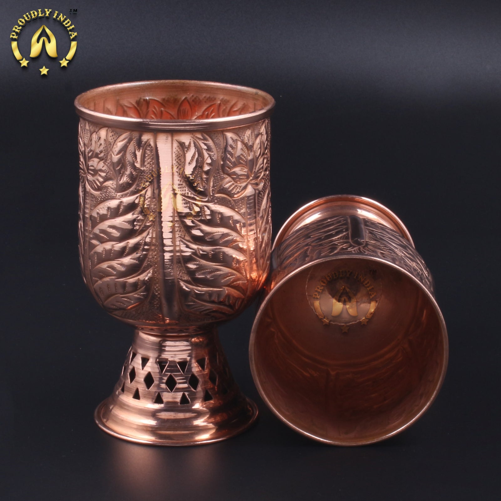 Set Of 2 Copper Arabian Glasses