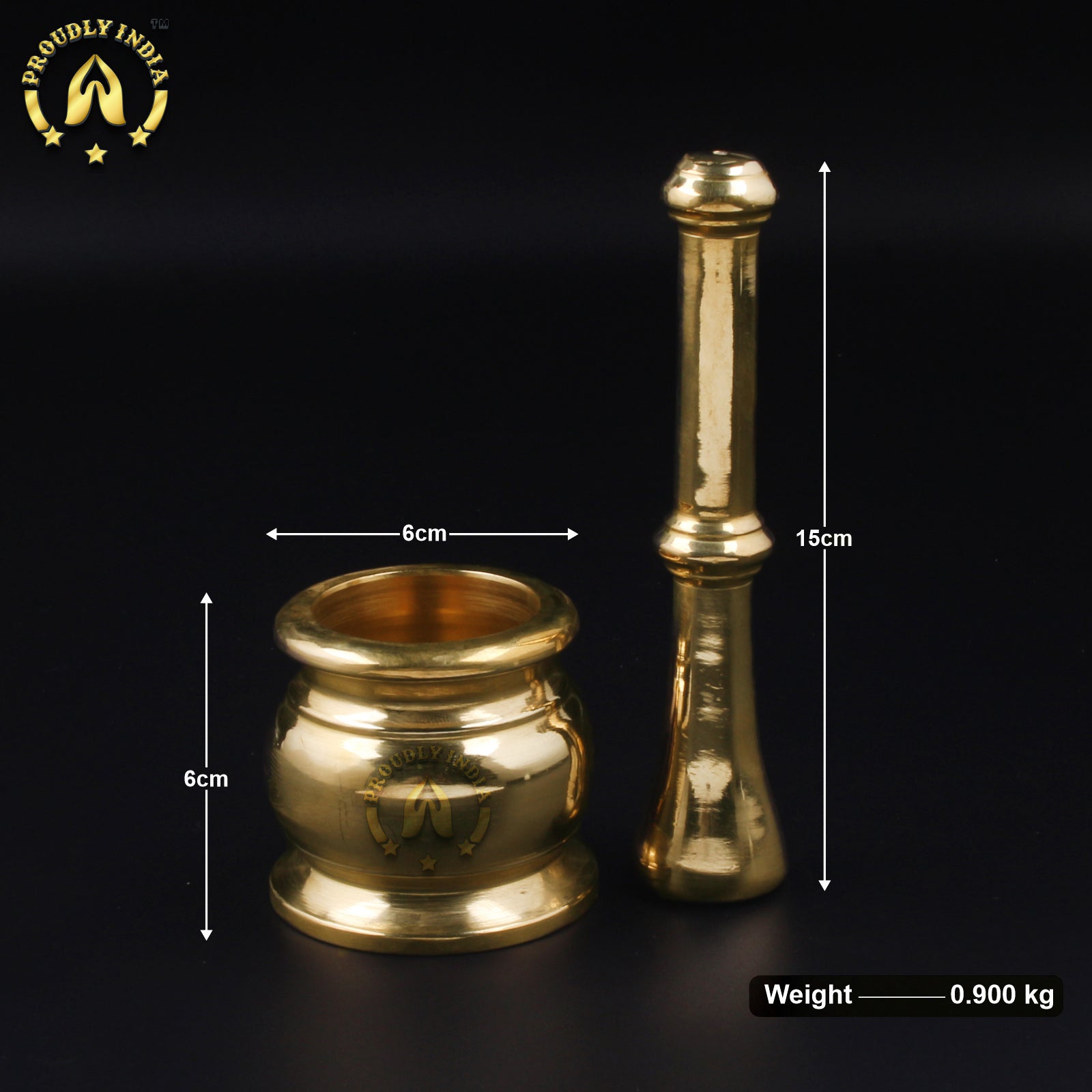 Brass Handcrafted Mortar And Pestle