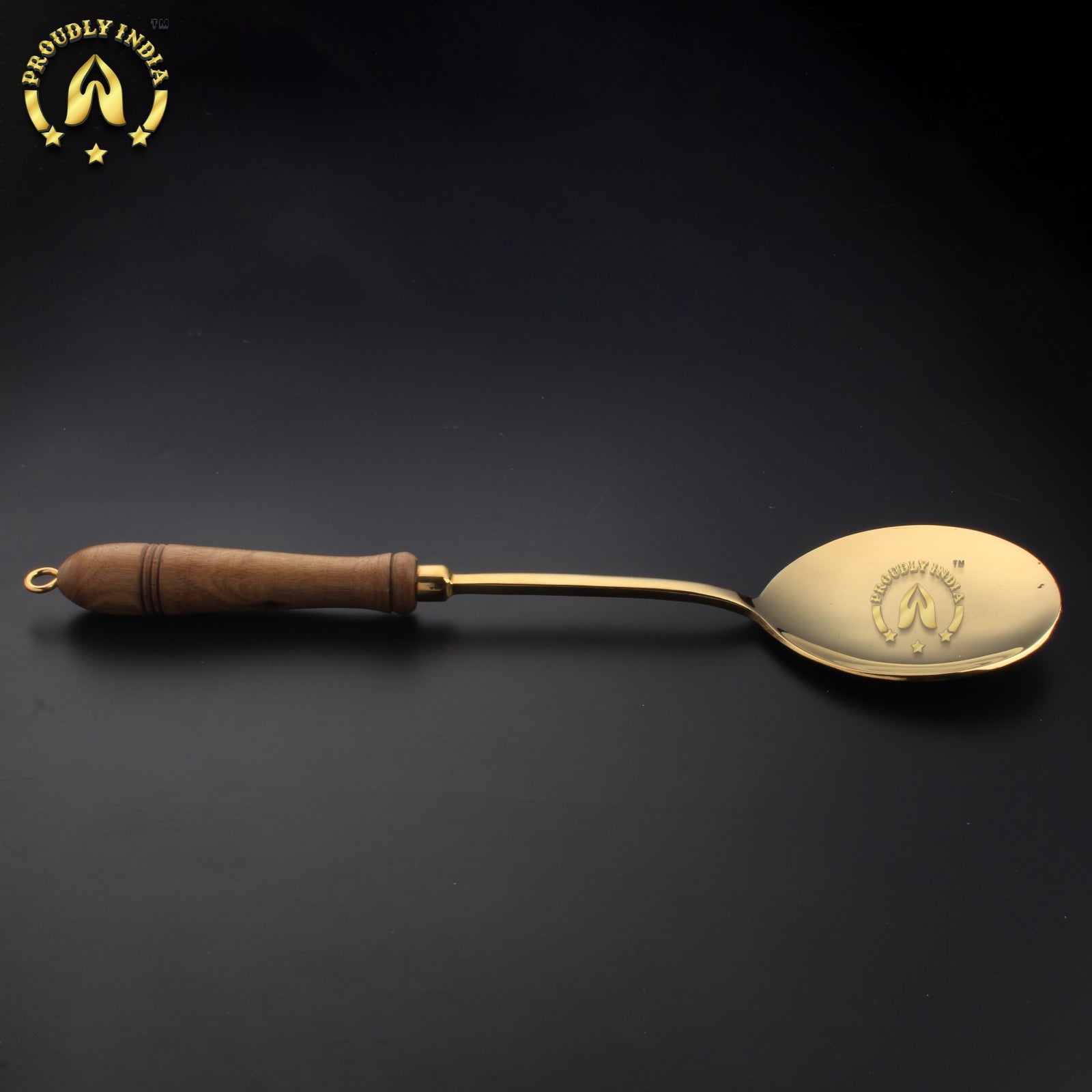 Brass Serving Ladle with Wooden handle
