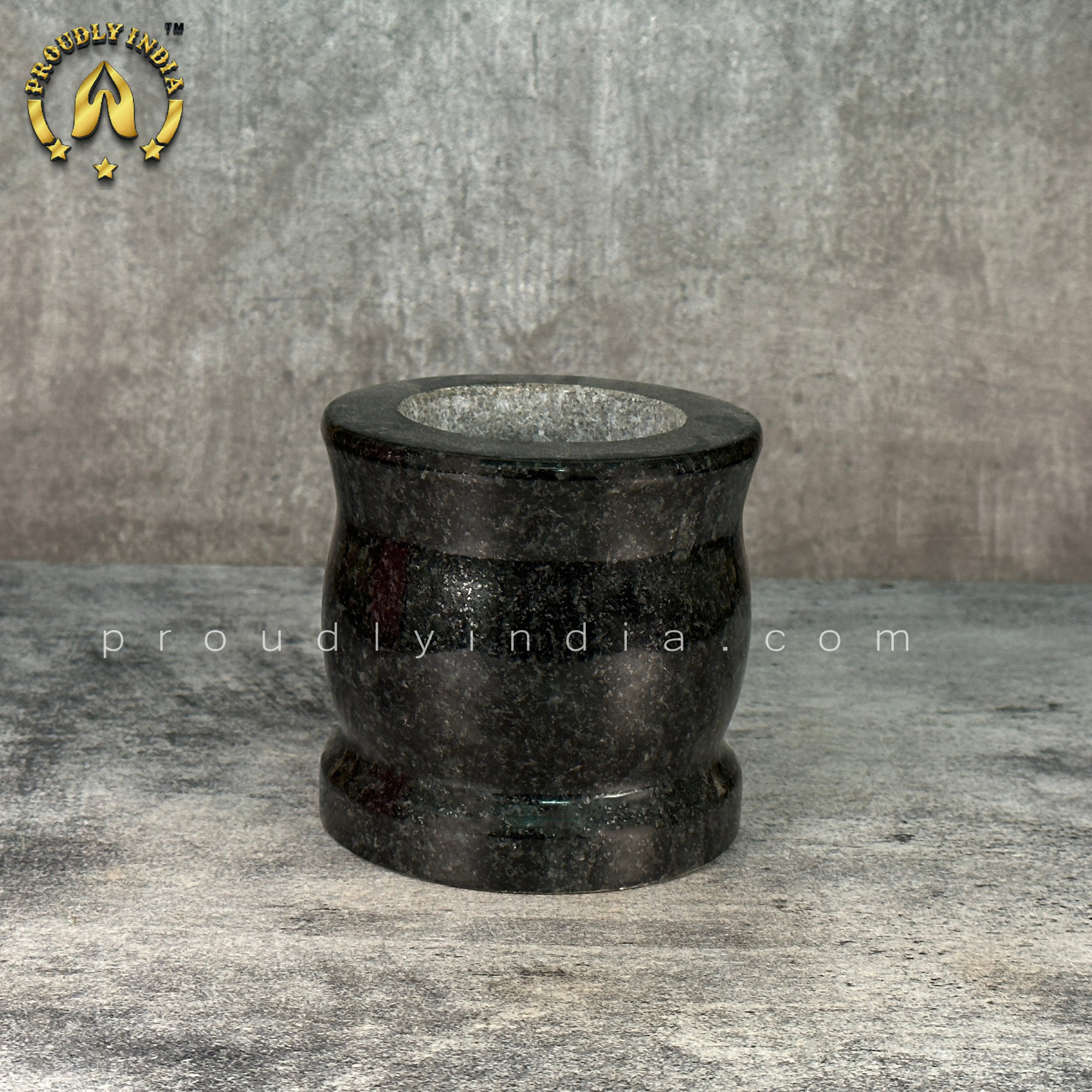 4 Inch Deep Granite Mortar Pestle | idikallu | Khalbatta | Molcajete