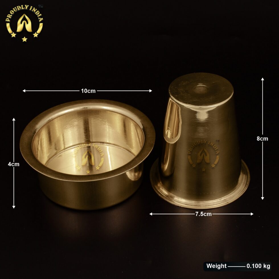 Pure Brass Coffee Filter With Set Of 6 Dabara