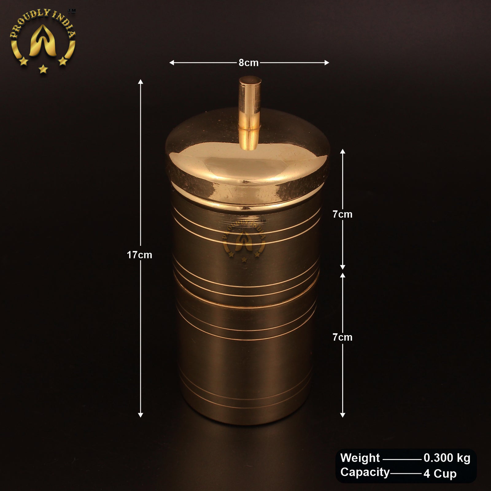 Brass 4 Cup Coffee Filter With 4 Dabara