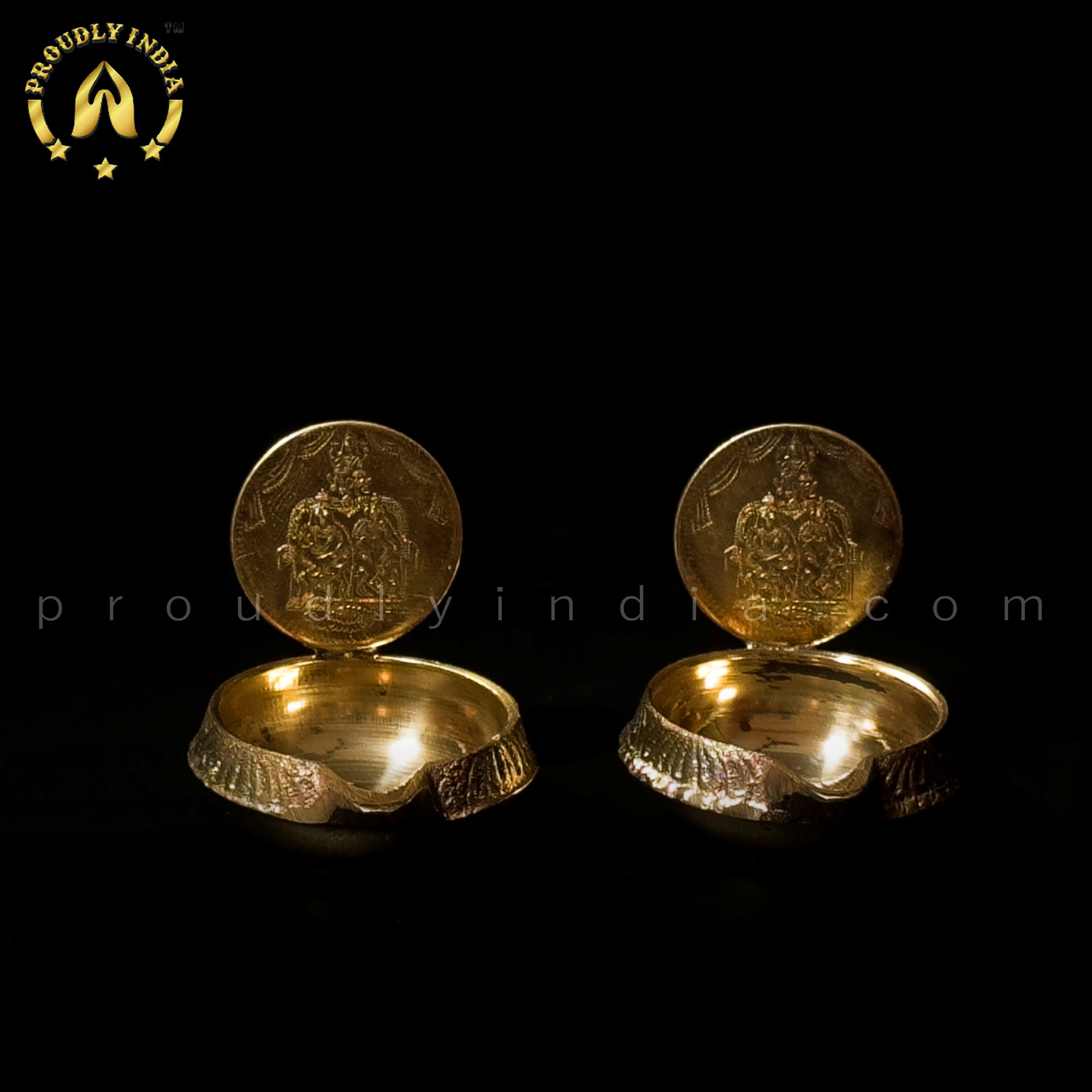 12 Kubera Lakshmi Deepam Oil Lamp with 12 Brass Coins
