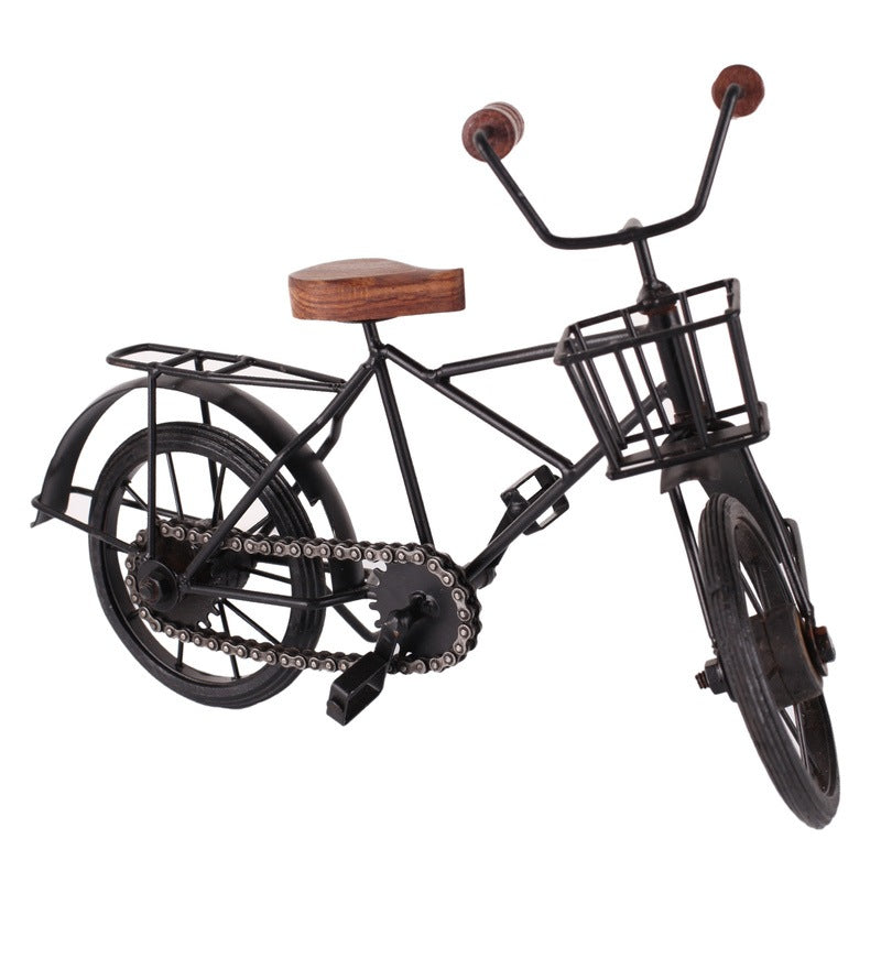 Brown & Black Wood & Metal Vintage Cycle Showpiece
