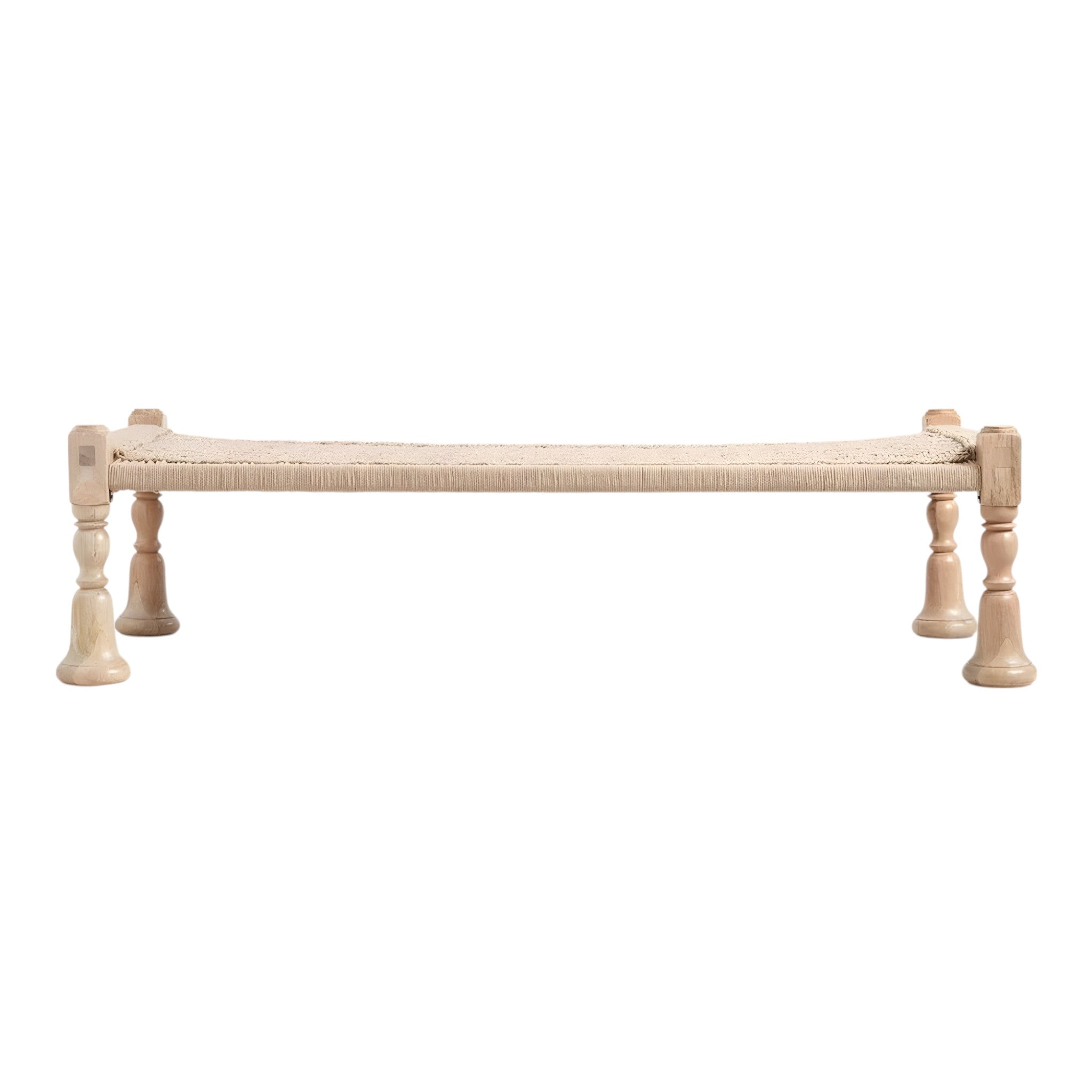Natural Wood Beige Rope Daybed