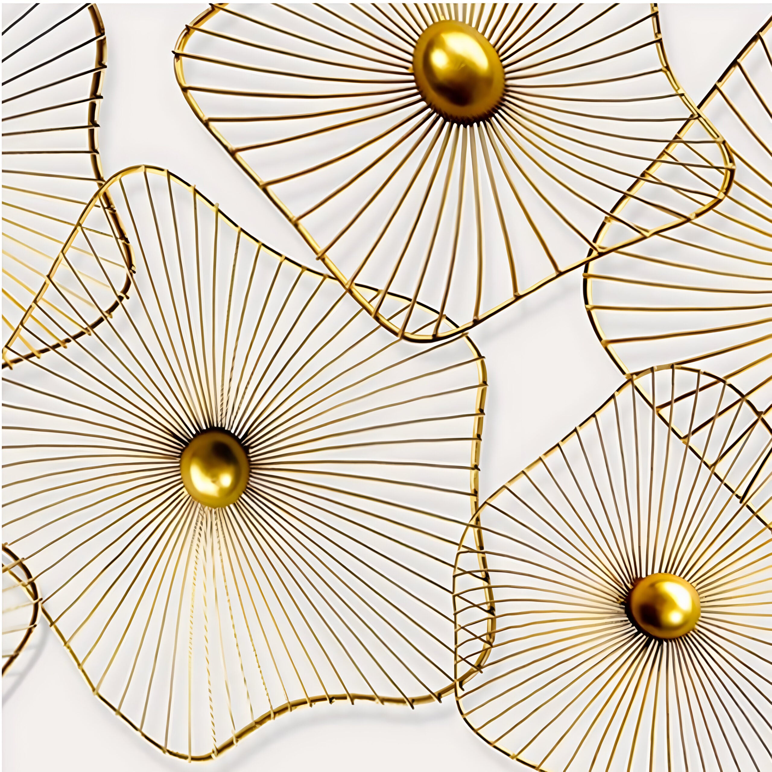 Golden Ripple Bloom Wall Art