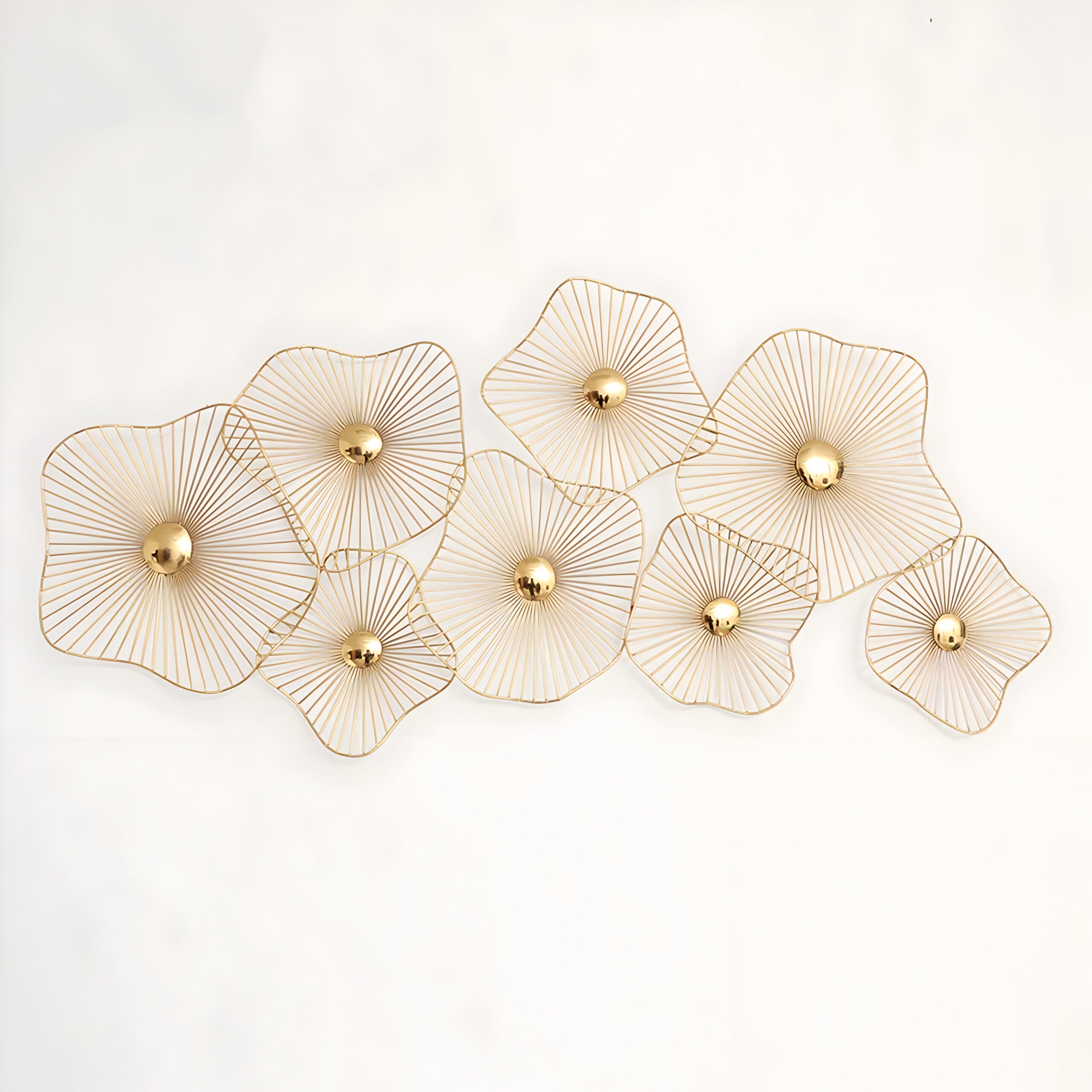 Golden Ripple Bloom Wall Art