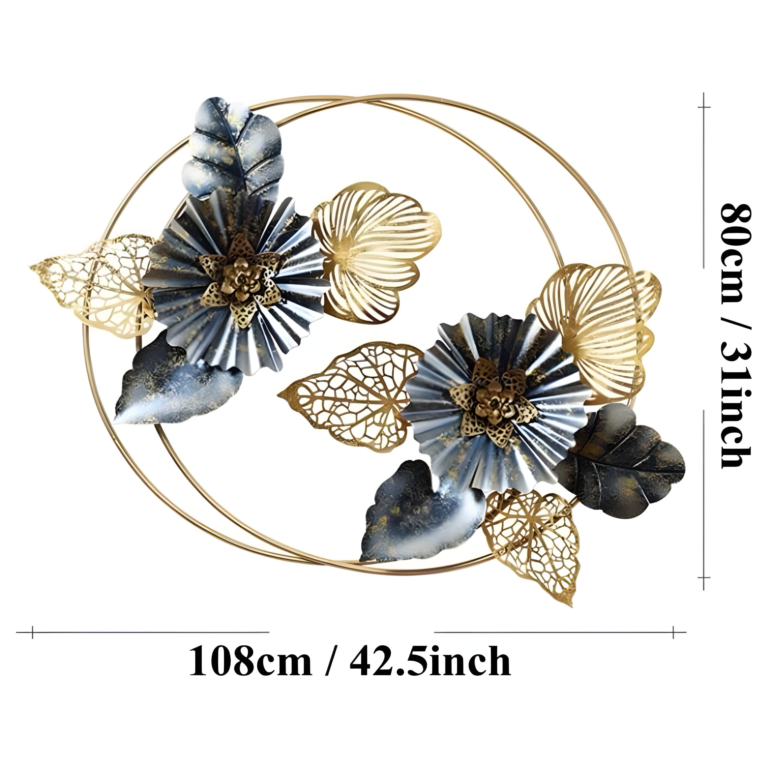 Regal Bloom Harmony Iron Wall Art