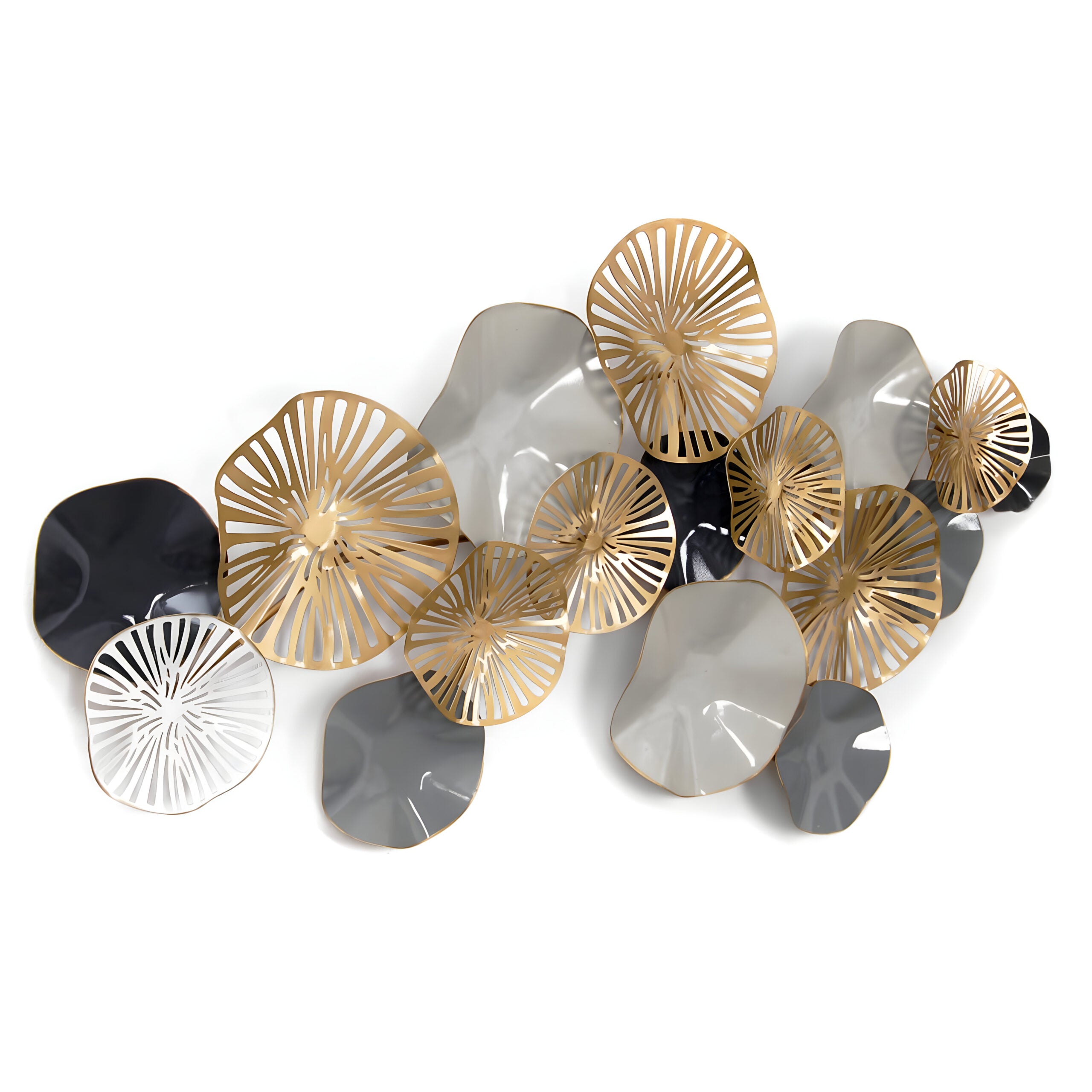 Monochrome Mirage Metallic Disc Wall Art