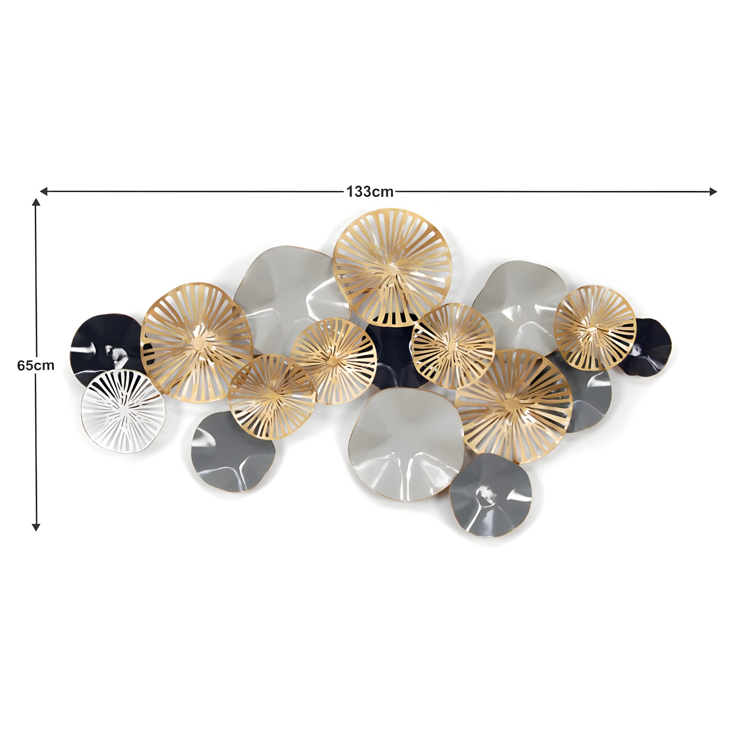 Monochrome Mirage Metallic Disc Wall Art
