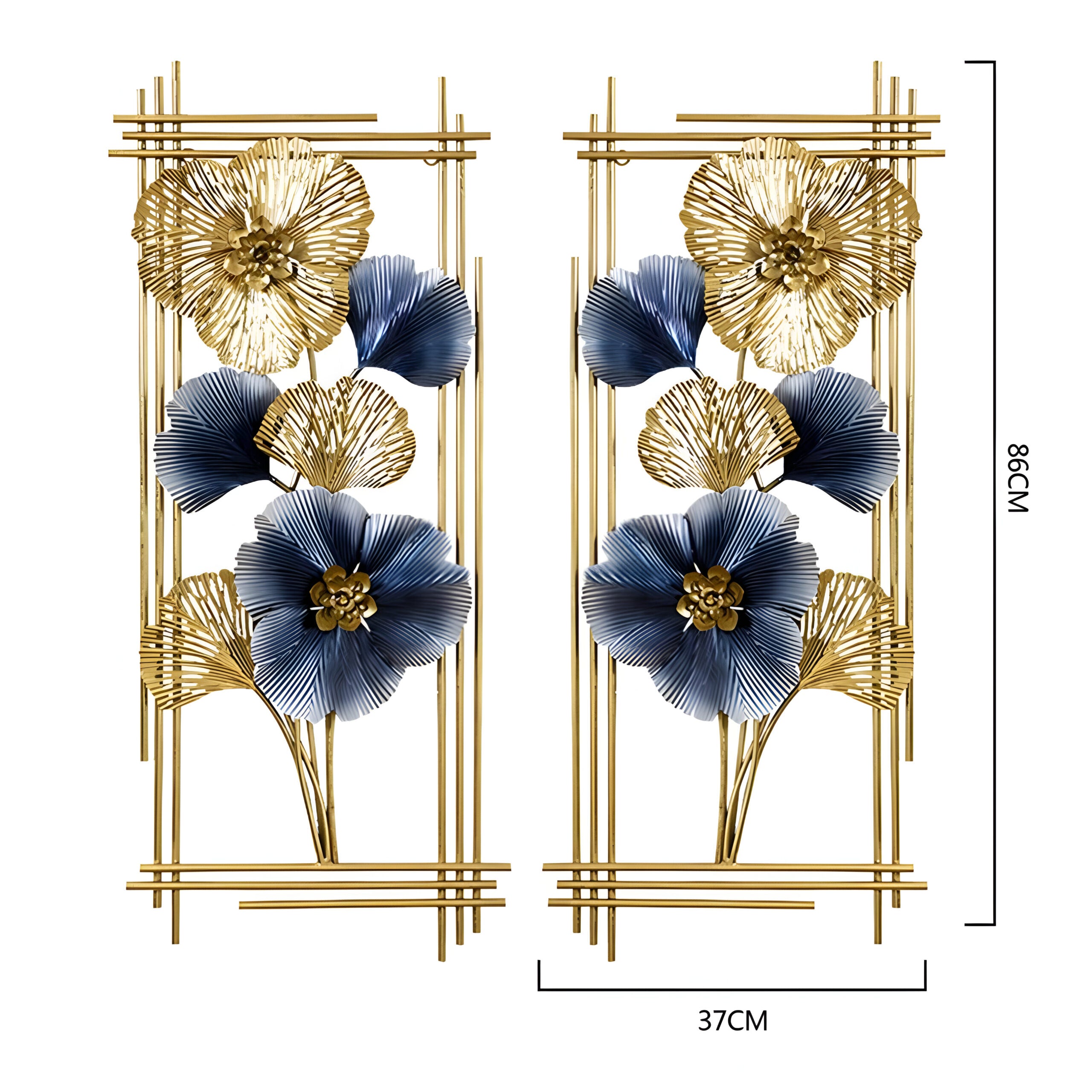 Dual Panel Midnight Bloom Floral Wall Art