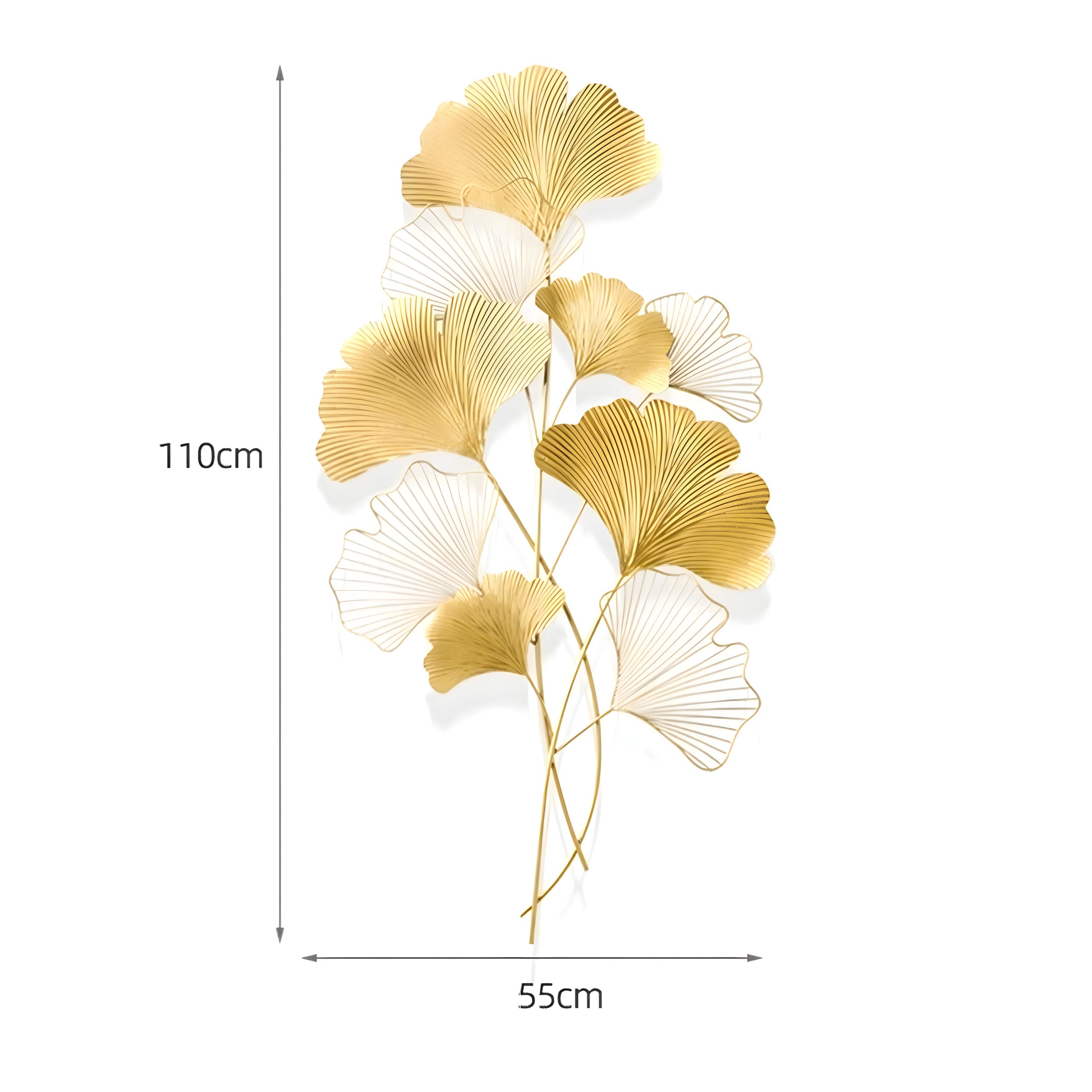 Golden Ginkgo Grace Metal Wall Mural