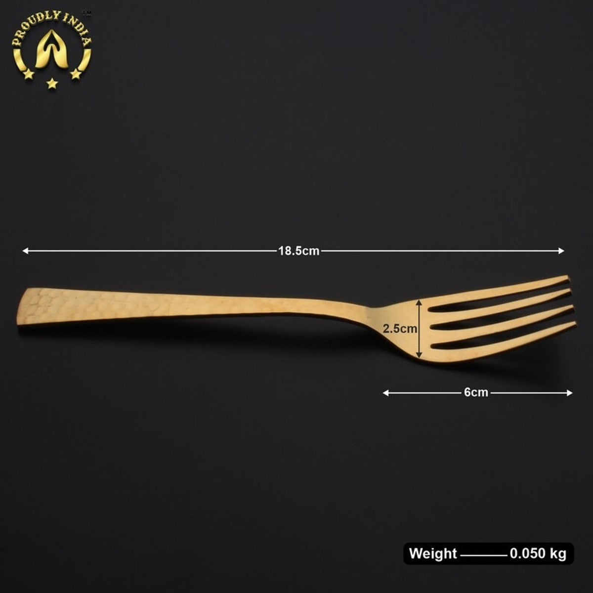Set of 6 Brass Forks