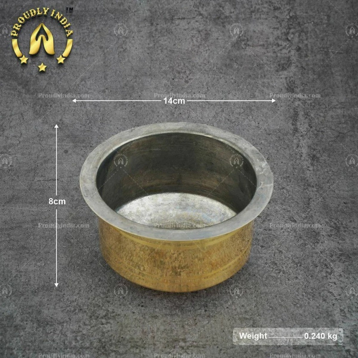 Set of 5 Brass Pot with Tin Lining | Vena Vessel