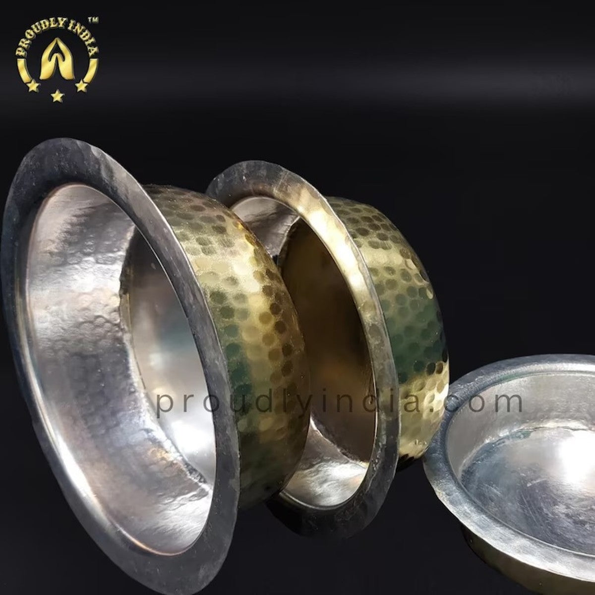 Set of 5 Piece Brass Langadi Set | Nested Brass Pot Set