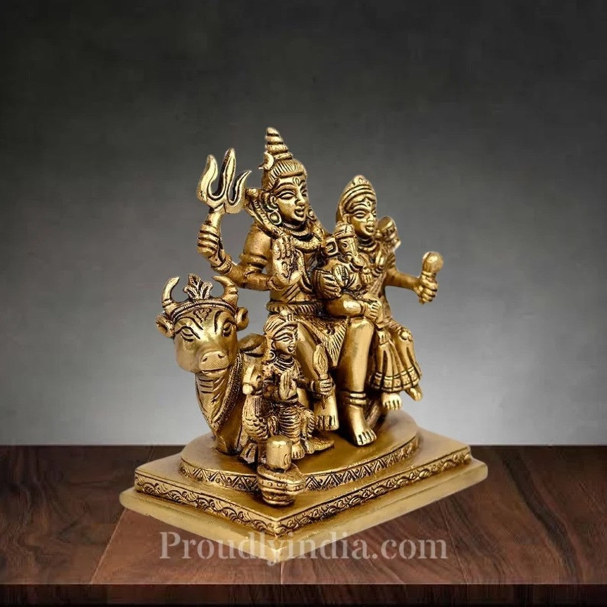 Exclusive 6.5 Brass Shiva Family Statue
