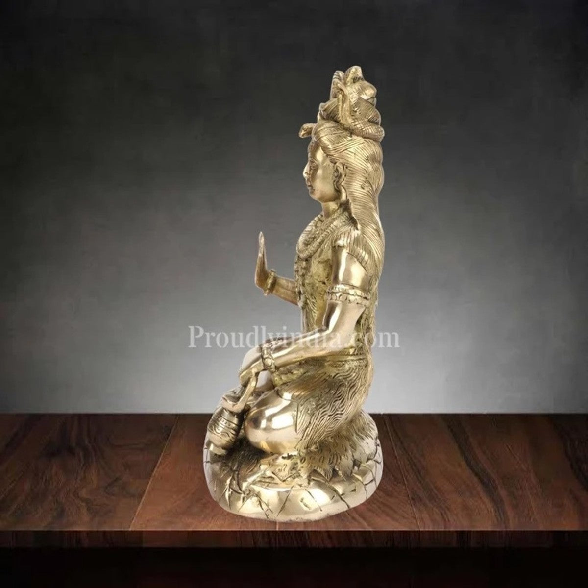Om Namah Shivaya:10 Inch- Brass Lord Shiva Idol