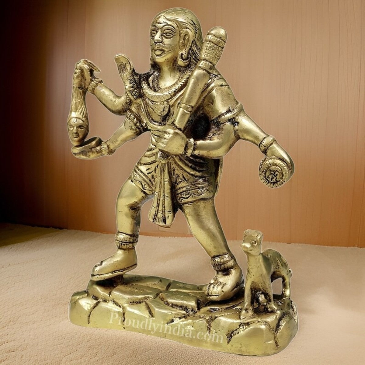 6.5" Brass Kal Bhairav Statue