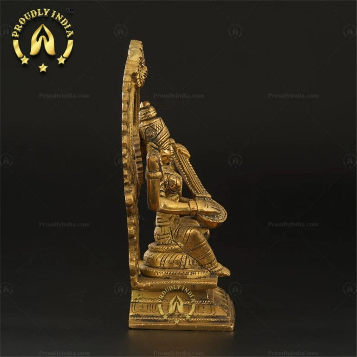 7 Inch Brass Saraswati Idol