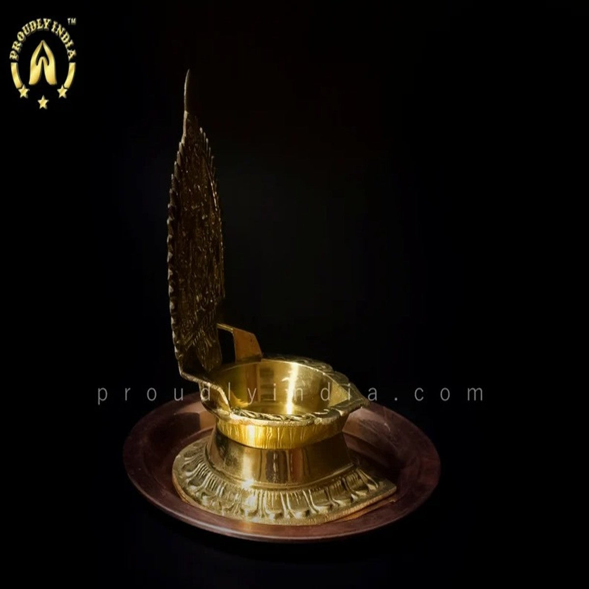 Brass Ashtalakshmi Vilakku With Copper Plate
