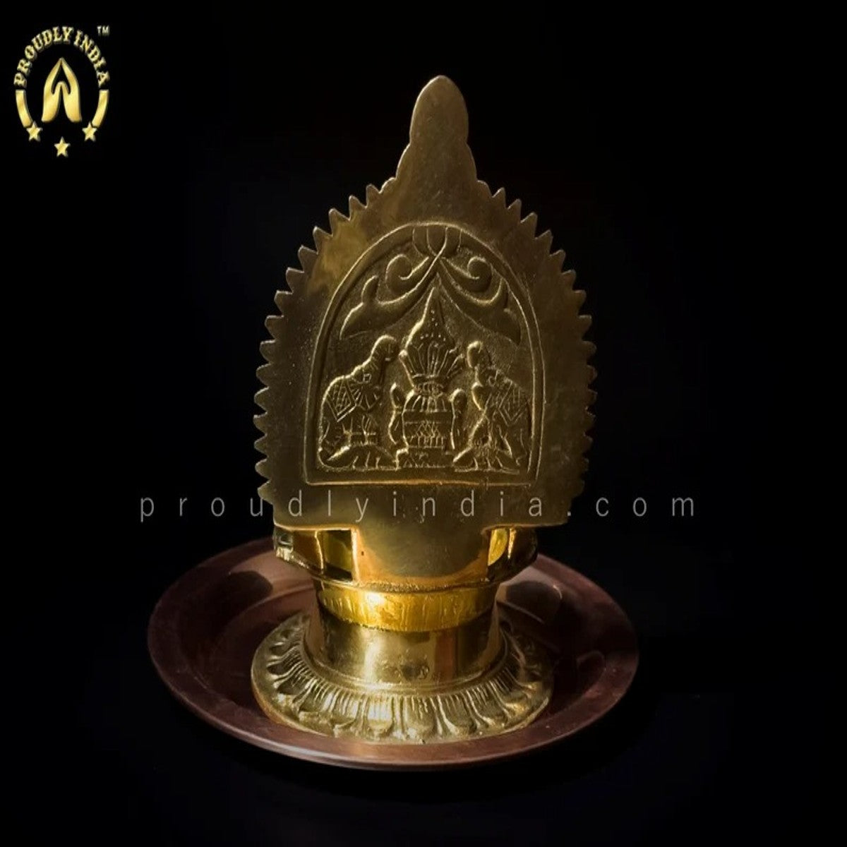 Brass Ashtalakshmi Vilakku With Copper Plate