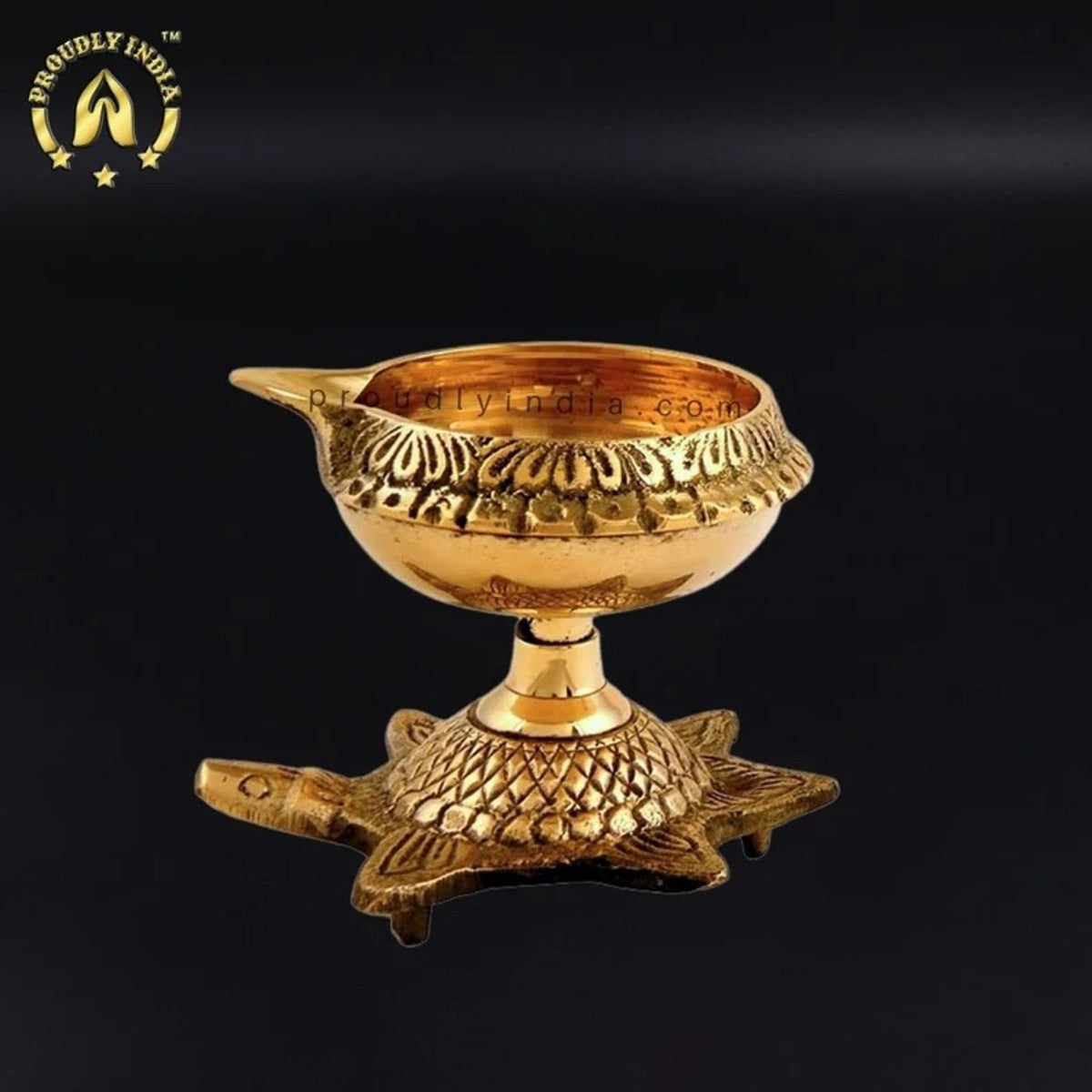 Set of 12 Turtle Feng Shui Brass Diya