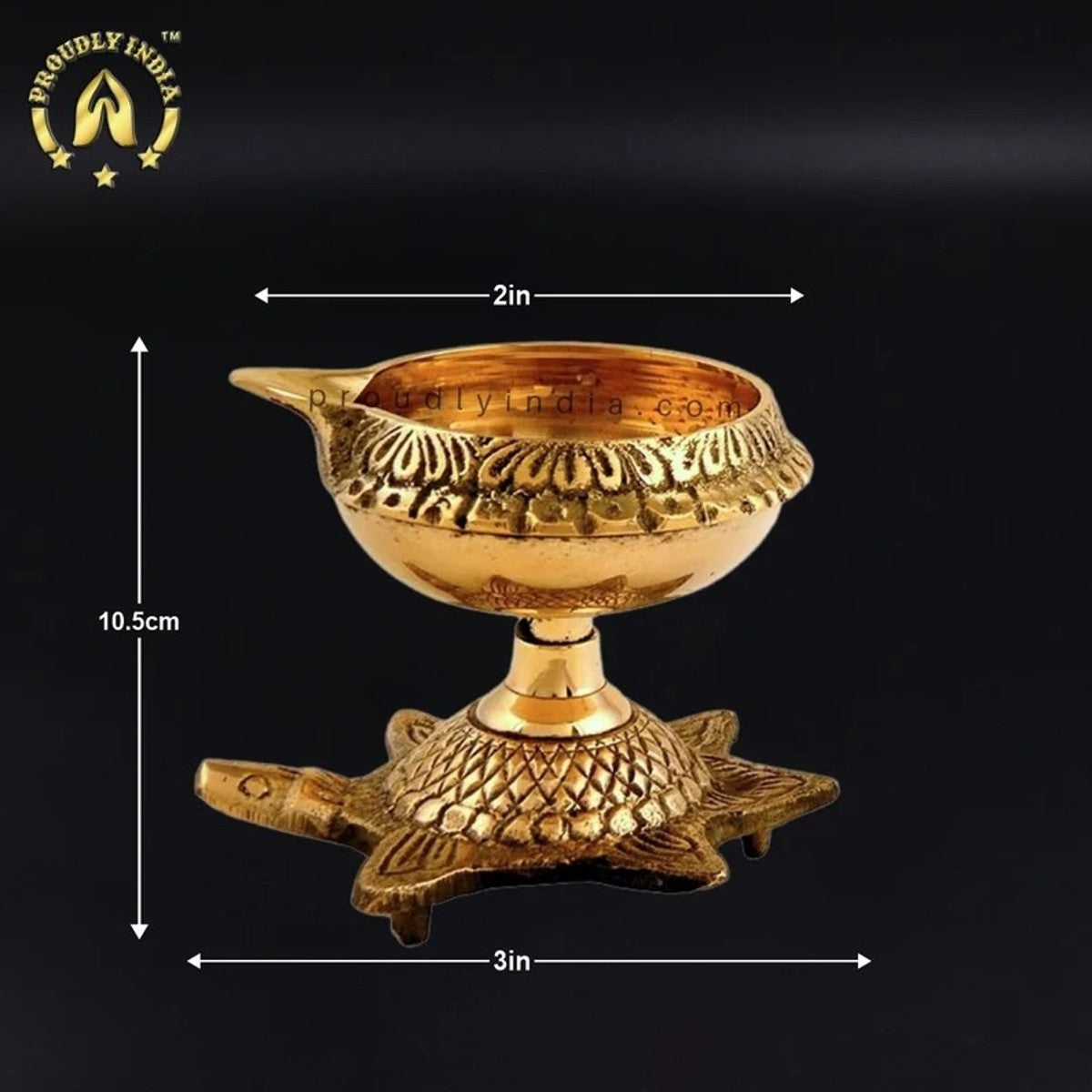 Set of 12 Turtle Feng Shui Brass Diya