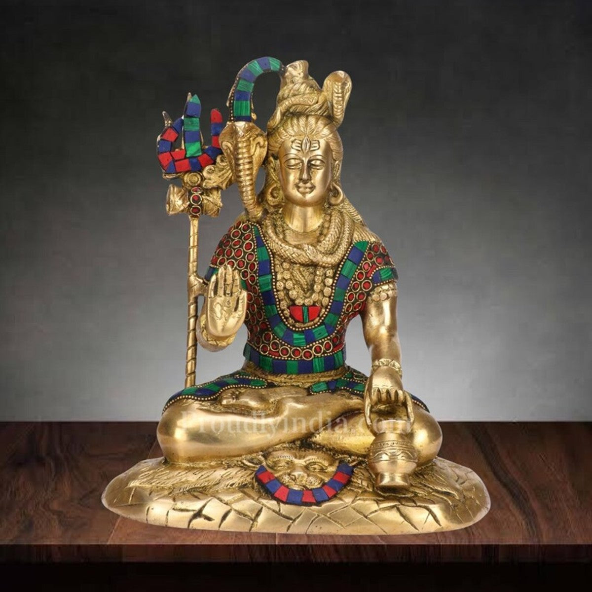 Exquisite 10 Lord Shiva Idol in Vibrant Stones