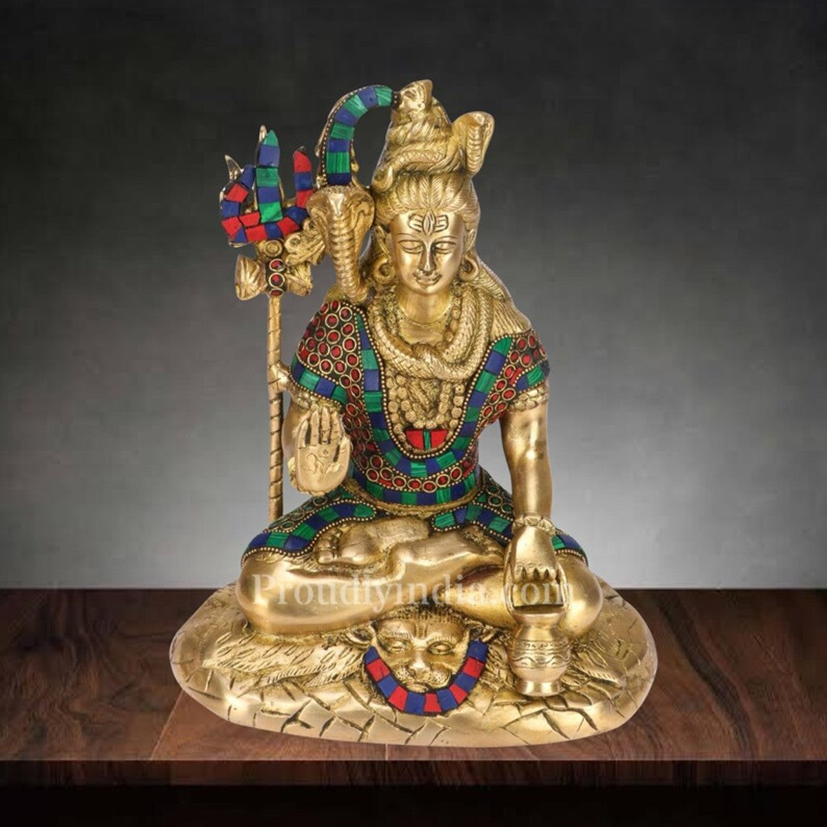 Exquisite 10 Lord Shiva Idol in Vibrant Stones