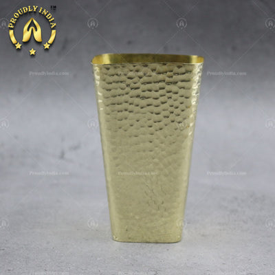Square Brass Hammered Glass