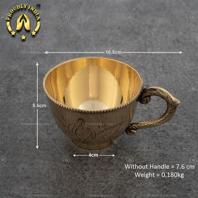 Set of 6 Brass Cup And Saucers