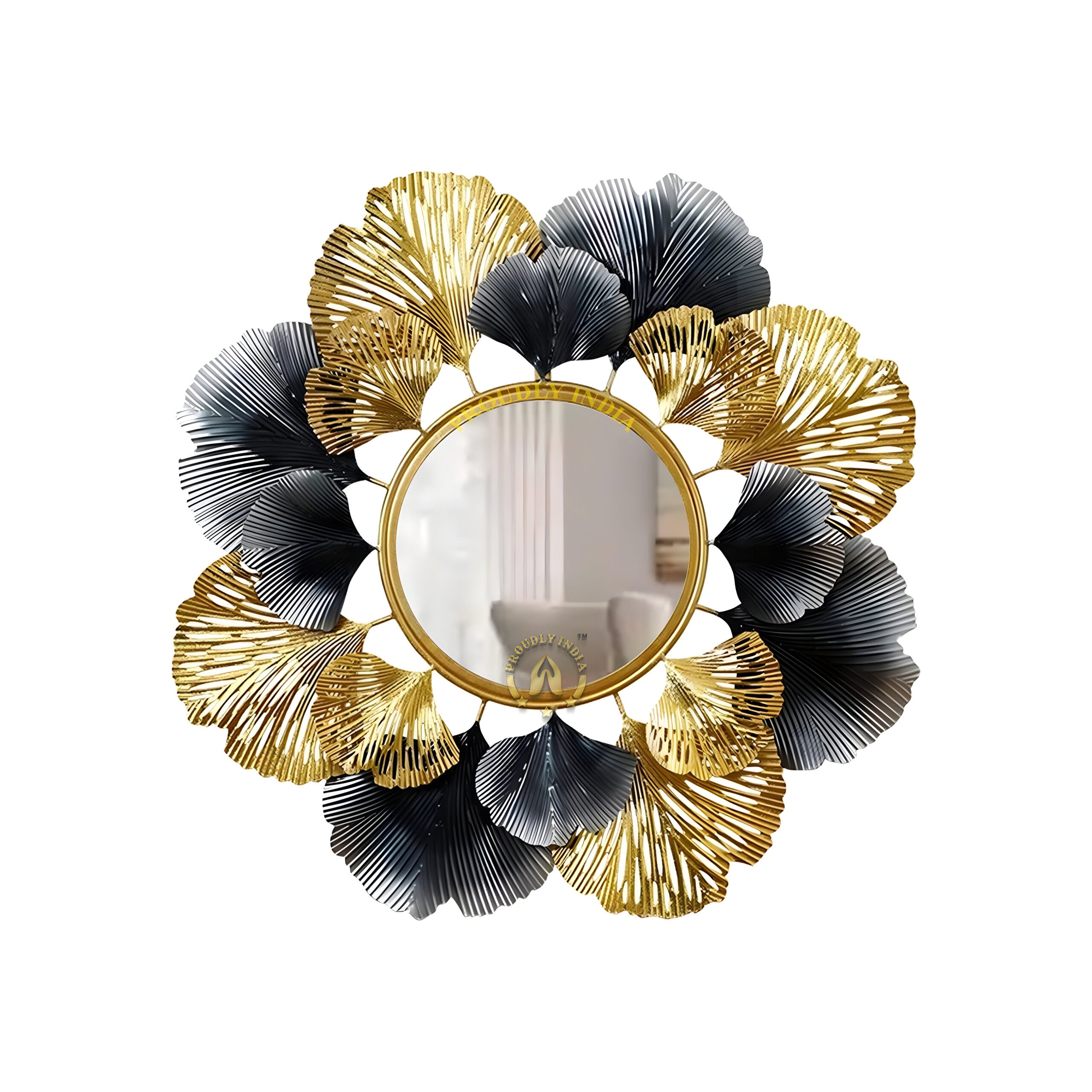 Gilded Ginkgo Bloom Wall Mirror
