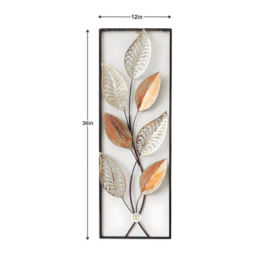 Amber Vein Harmony Twin Leaf Metal Wall Art