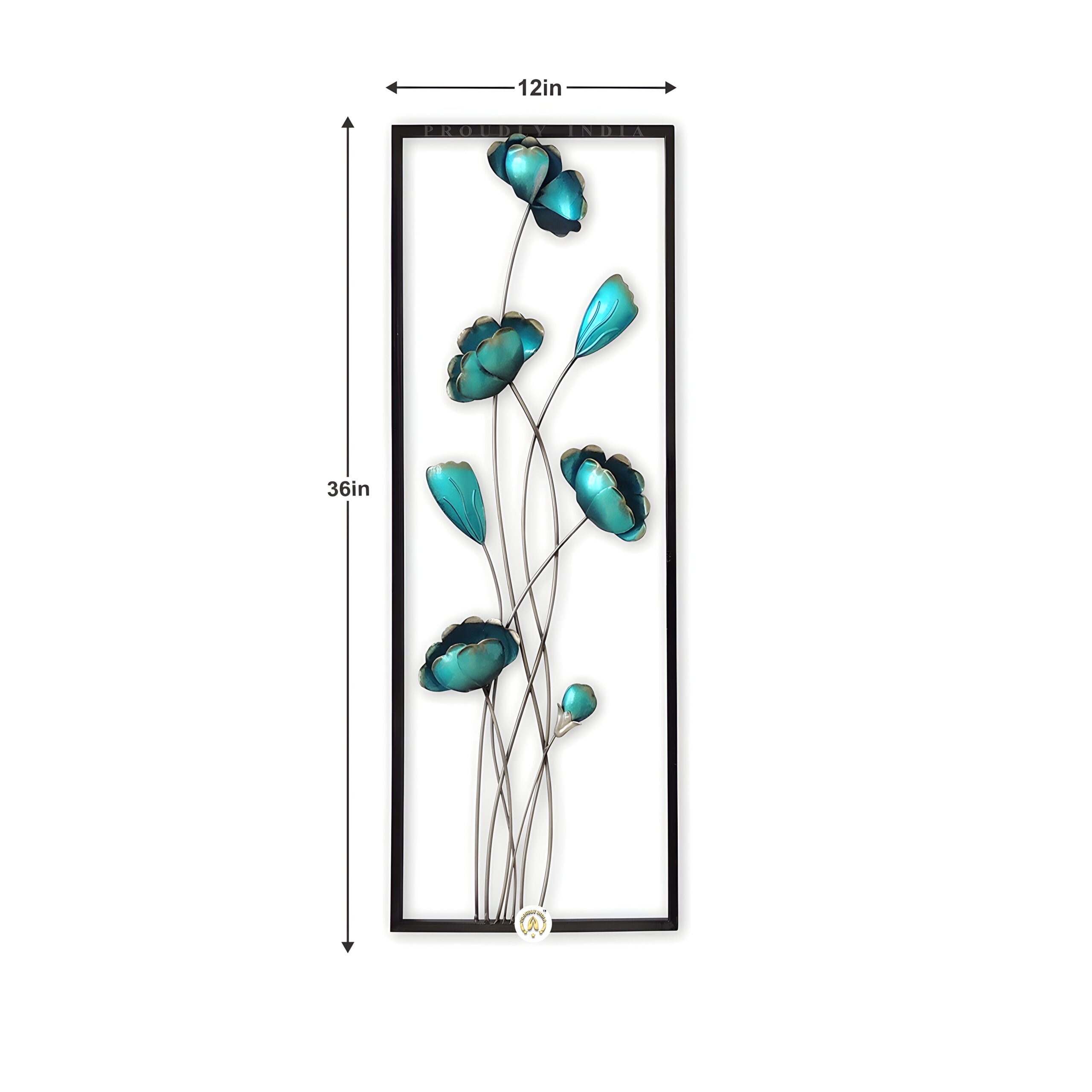 Aqua Bloom Harmony Metal Wall Art