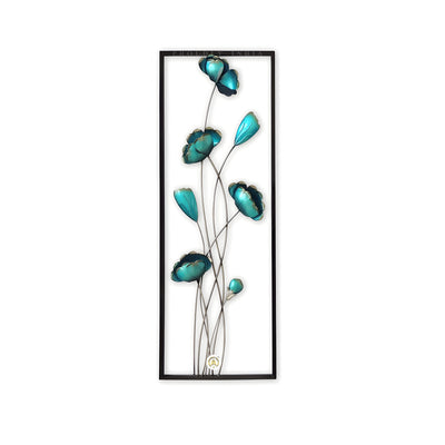 Aqua Bloom Harmony Metal Wall Art