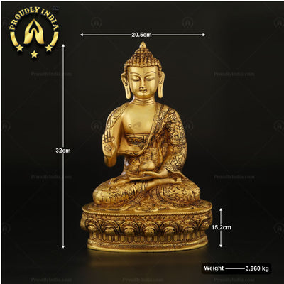 Traditional Indian Handcrafted Brass Buddha Statue