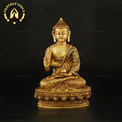 Traditional Indian Handcrafted Brass Buddha Statue