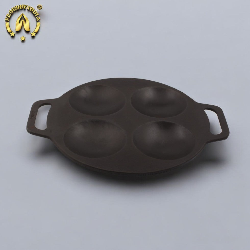 Cast Iron 4-Pit Uttapam & Thatte Idli Pan
