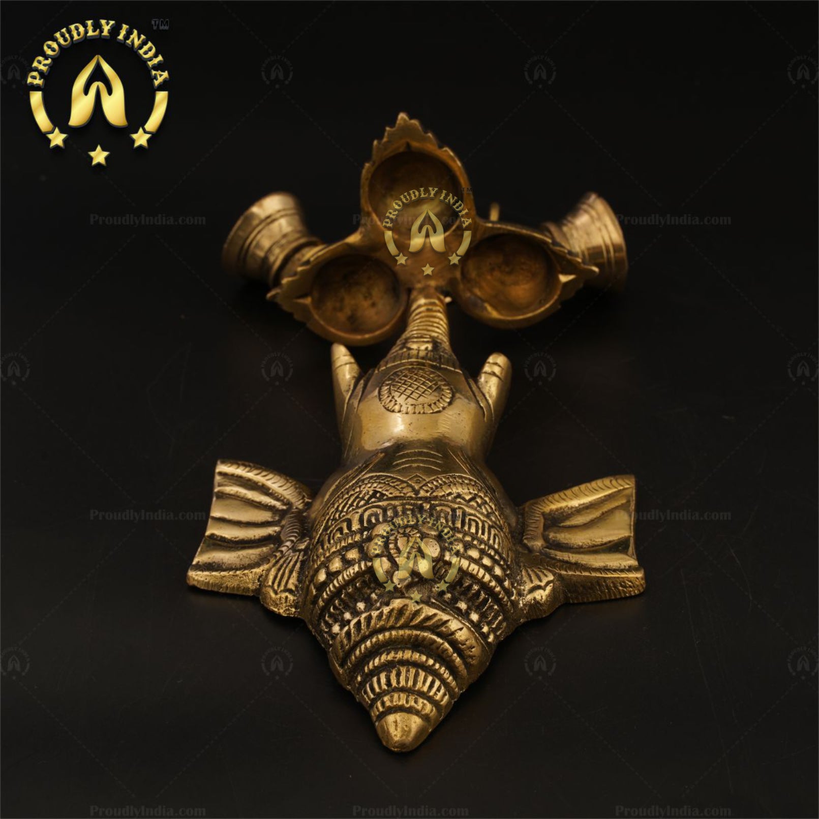 Brass Wall Hanging Ganesh Mask with Deepam