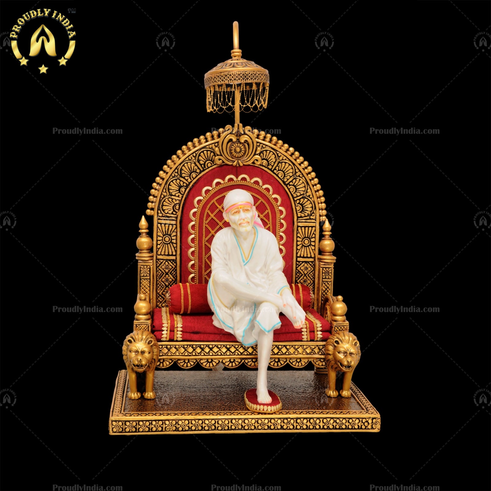 Antique Style Shirdi Sai Baba Idol Or Statue Or Shridi Sai Baba Murti Hand Carved With Indian Artwork Hindu Religious Decorative
