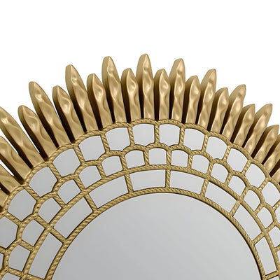 Golden Lotus Orbit Wall Mirror