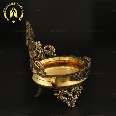 Traditional Brass Urli Vessel for Home Decor
