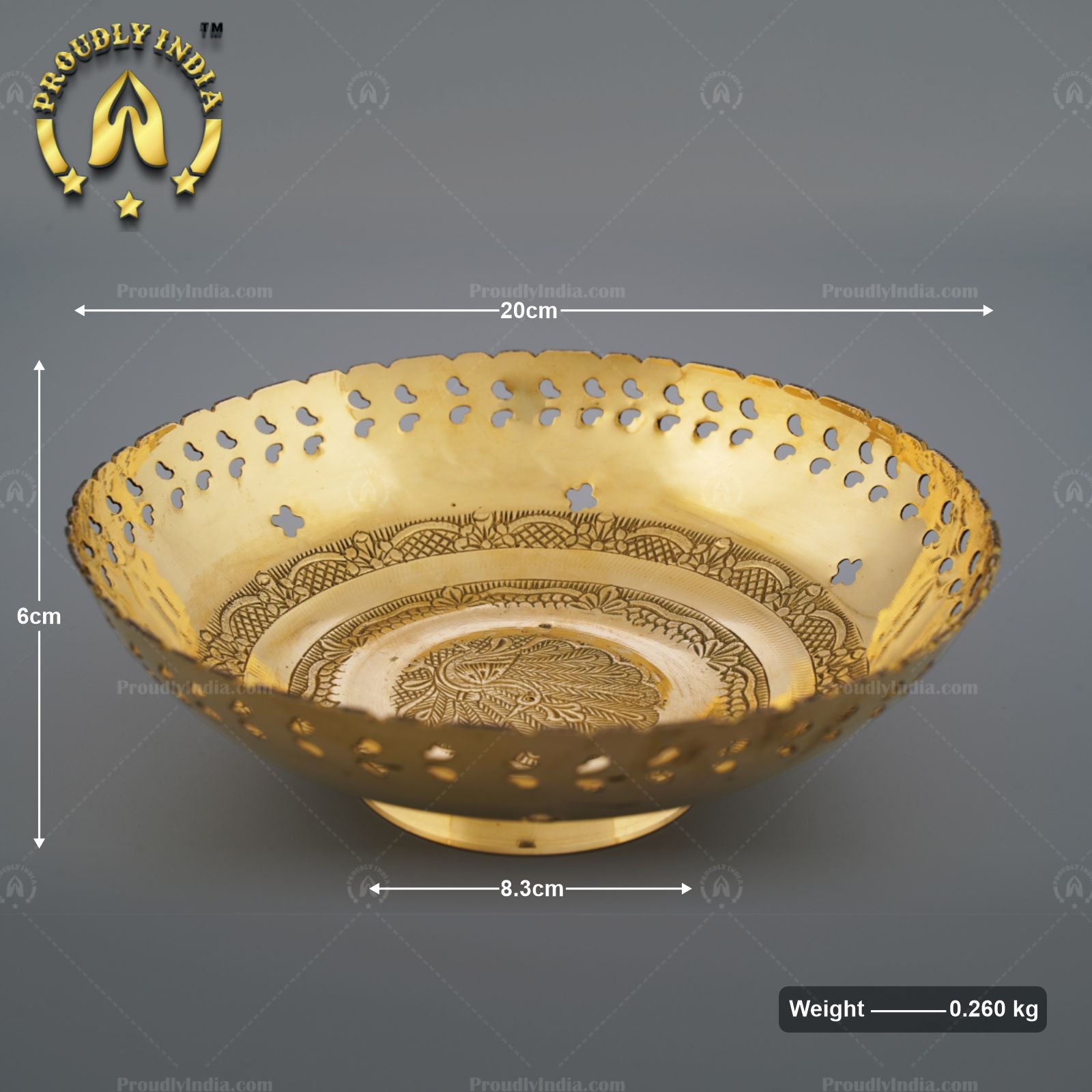 Set Of 3 Brass Decorative Fruit Basket