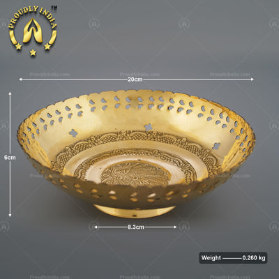 Set Of 3 Brass Decorative Fruit Basket