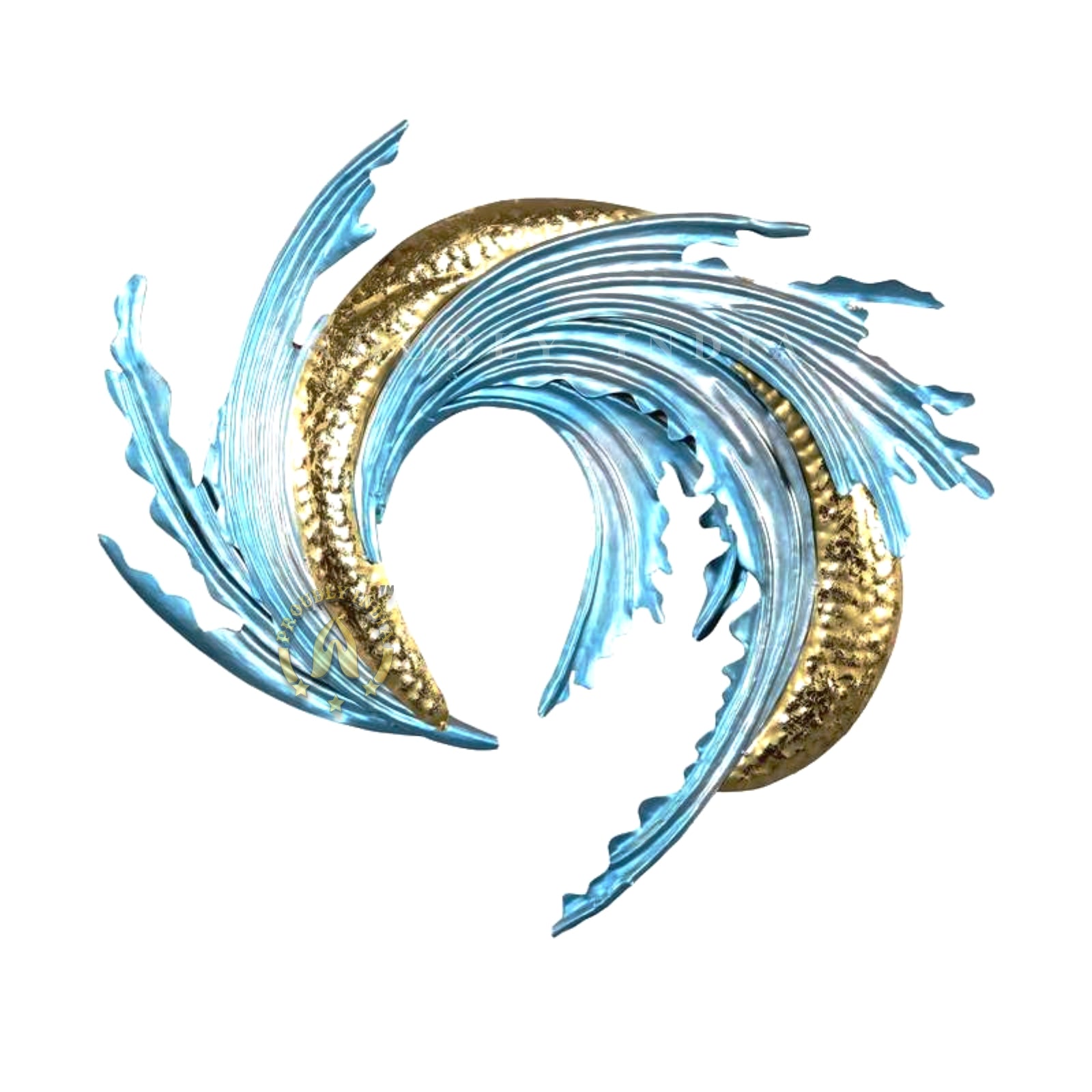 Aqua Flame Spiral Wall Art