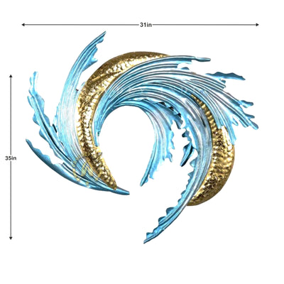 Aqua Flame Spiral Wall Art