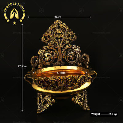 Traditional Brass Urli Vessel for Home Decor