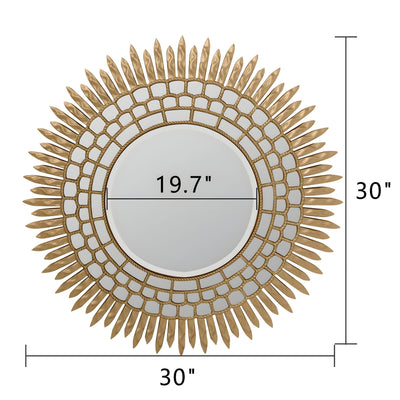 Golden Lotus Orbit Wall Mirror