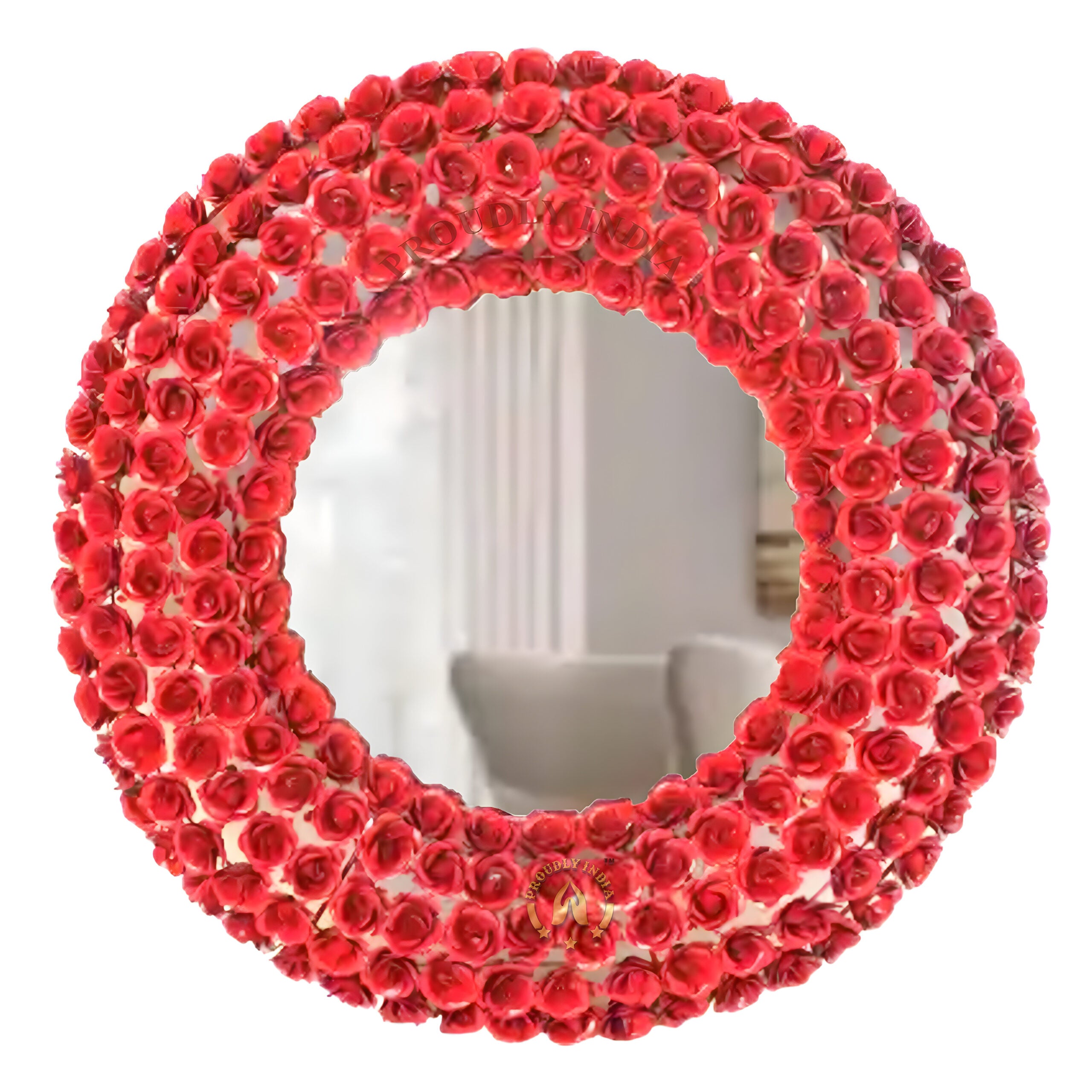 Rosette Flame Wall Mount Mirror